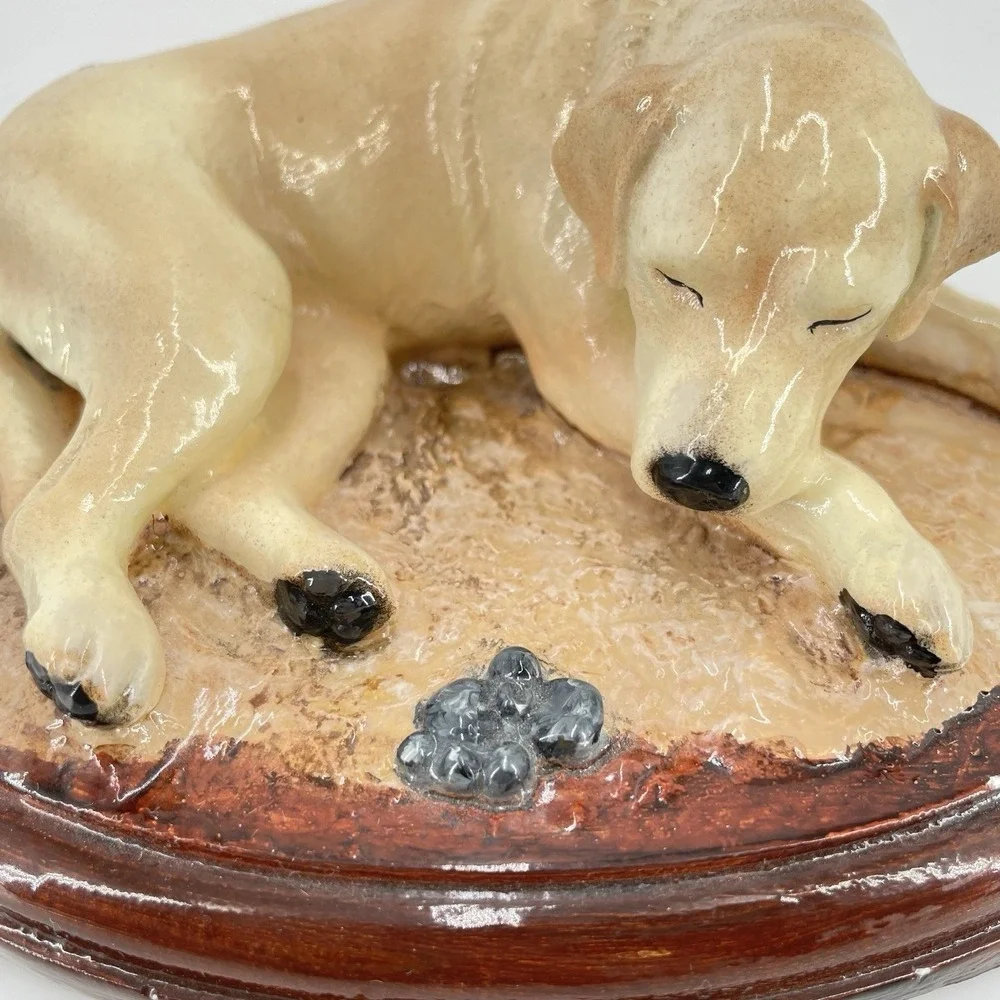 Limited Edition Sleeping Labrador Figure Hand Painted Dog Sculpture #74/1000